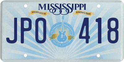 MS license plate JPO418