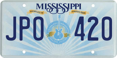 MS license plate JPO420