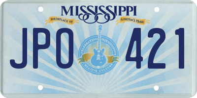 MS license plate JPO421