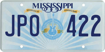 MS license plate JPO422
