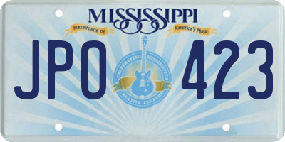 MS license plate JPO423