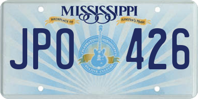 MS license plate JPO426