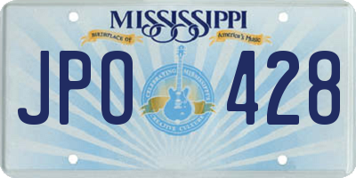 MS license plate JPO428