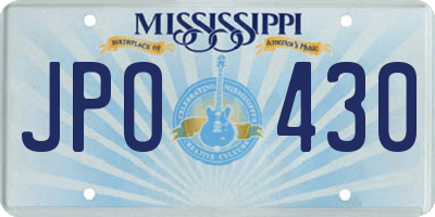 MS license plate JPO430