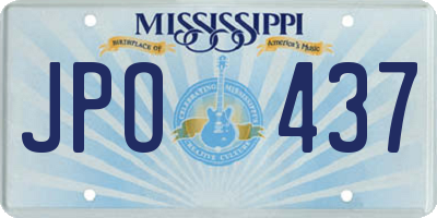 MS license plate JPO437