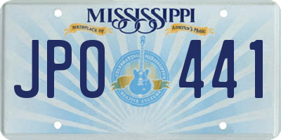 MS license plate JPO441