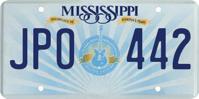 MS license plate JPO442