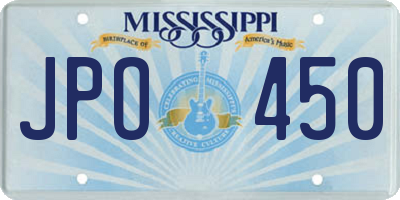 MS license plate JPO450