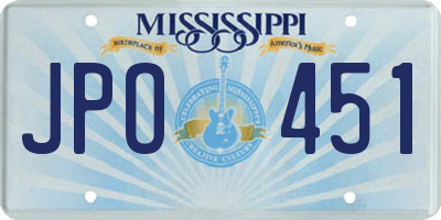 MS license plate JPO451