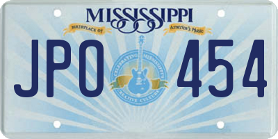 MS license plate JPO454