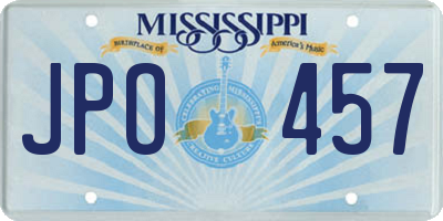 MS license plate JPO457