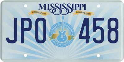MS license plate JPO458