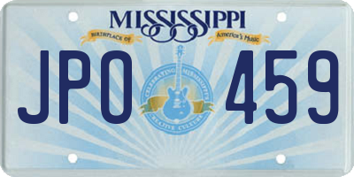 MS license plate JPO459