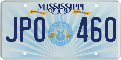 MS license plate JPO460