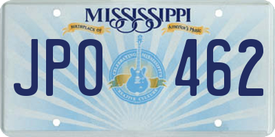 MS license plate JPO462