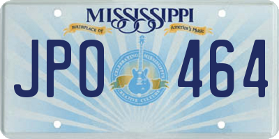 MS license plate JPO464