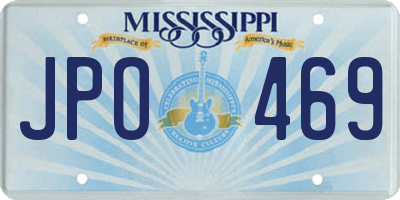 MS license plate JPO469