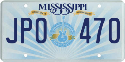 MS license plate JPO470