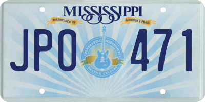 MS license plate JPO471
