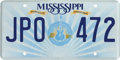 MS license plate JPO472