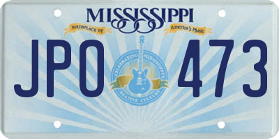 MS license plate JPO473