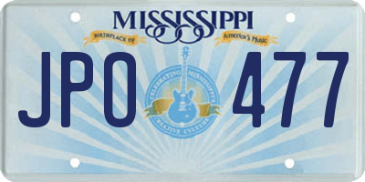 MS license plate JPO477
