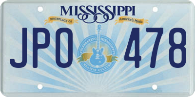 MS license plate JPO478