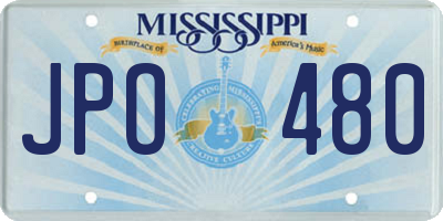 MS license plate JPO480