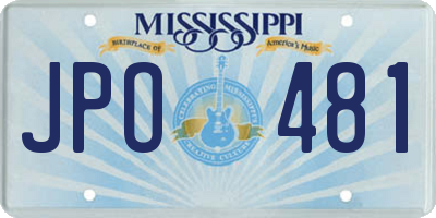 MS license plate JPO481