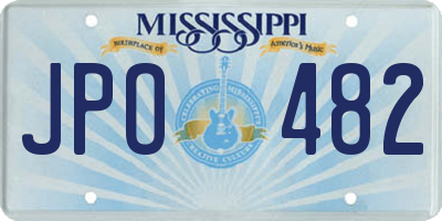 MS license plate JPO482