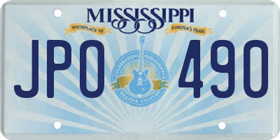 MS license plate JPO490