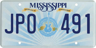MS license plate JPO491