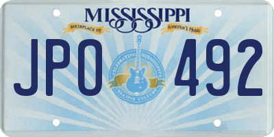 MS license plate JPO492