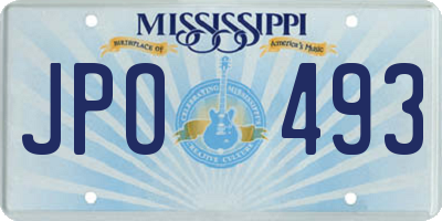 MS license plate JPO493