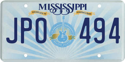 MS license plate JPO494