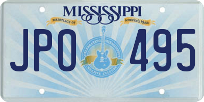 MS license plate JPO495