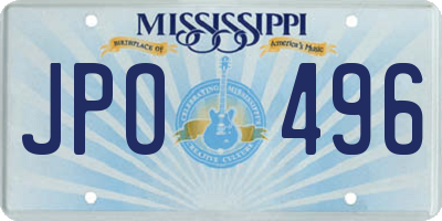MS license plate JPO496