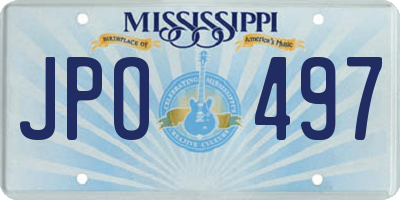 MS license plate JPO497