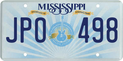MS license plate JPO498