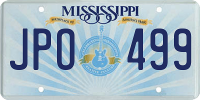 MS license plate JPO499
