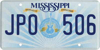 MS license plate JPO506