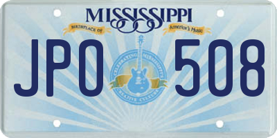 MS license plate JPO508