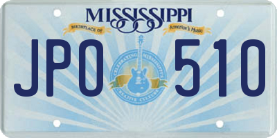 MS license plate JPO510