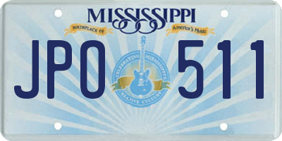 MS license plate JPO511