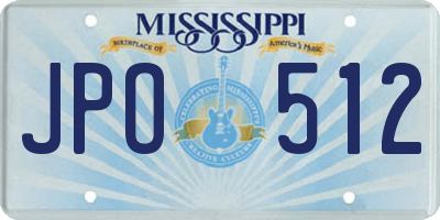MS license plate JPO512