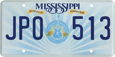 MS license plate JPO513