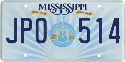MS license plate JPO514
