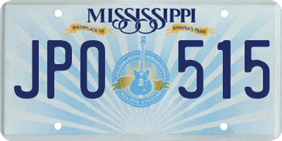 MS license plate JPO515