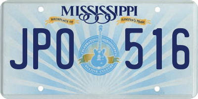 MS license plate JPO516