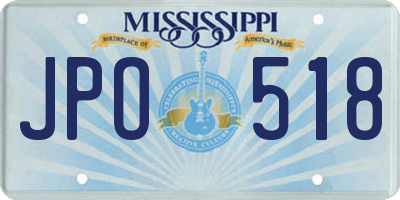 MS license plate JPO518